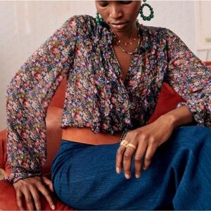 Sezane Celine Blouse in English Countryside size 34